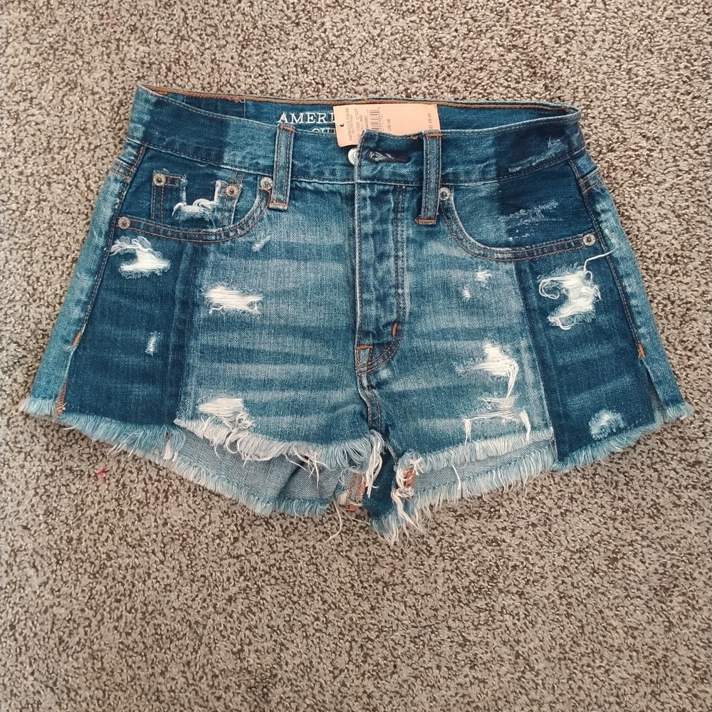 High waisted jeans shorts